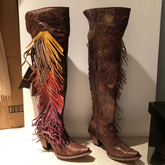 SOLD‼️NIB Junk Gypsy Spirit Animal Boho Ombré Fringe Boots Sz 6 BRAND NEW‼️SOLD - Picture 4 of 16